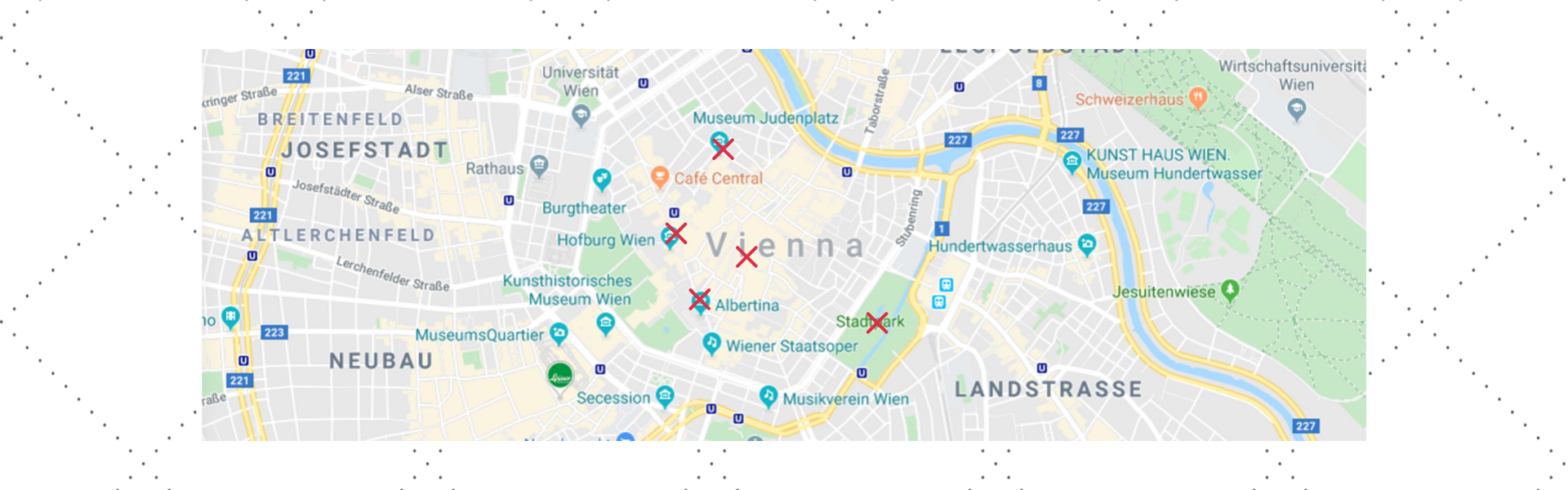 Mapa centro de Viena.